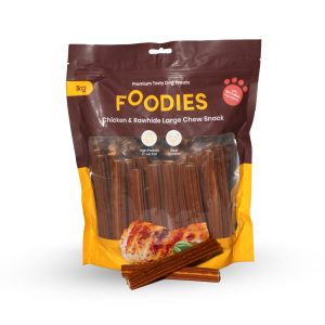חטיף FOODIES מקלות לעיסה עוף ועור בקר 1 ק"ג
