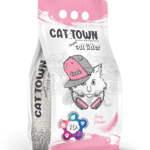קאט טאון CAT TOWN – חול מתגבש לחתולים בניחוח טלק לתינוקות – 10 ליטר